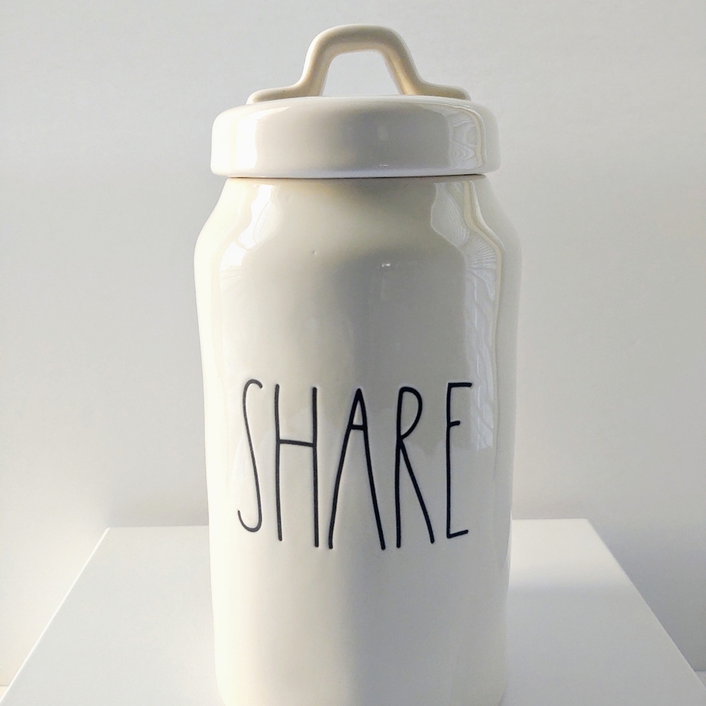 🎁Rae Dunn Canister - Ceramic SHARE Canister - 10” High